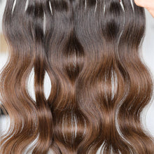 Load image into Gallery viewer, #1B/4 Ombre Color Micro Ring Hair Extensions 