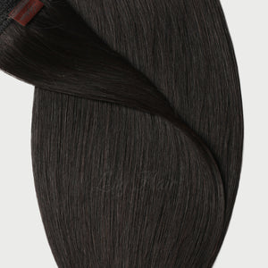 #1B Espresso Black Color Halo Hair Extensions