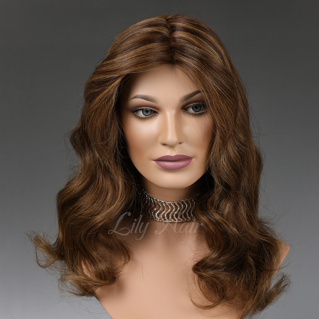 Coral 100% Human Hair Monofilament Wigs H2/8