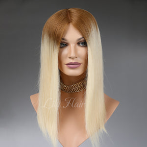 Teresa 100% Human Hair Monofilament Wigs T8/613