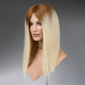 Teresa 100% Human Hair Monofilament Wigs T8/613