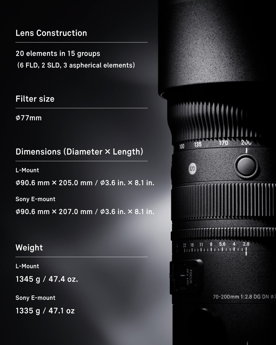 Sigma 70-200mm f/2.8 DG DN OS Sports Lens (Sony E)