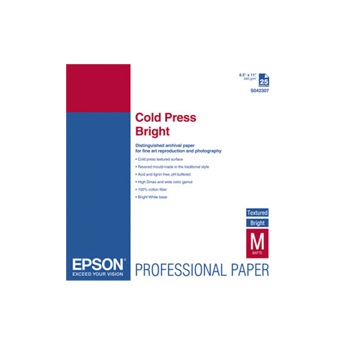 Epson Cold Press Bright Textured Matte - 25 Sheets