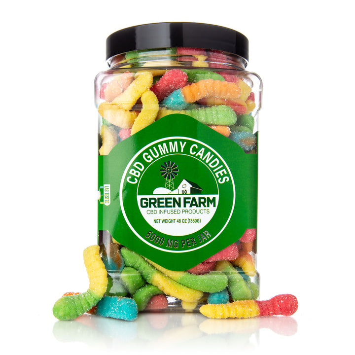 Green Farm CBD Sour Gummy Worms Sunset CBD