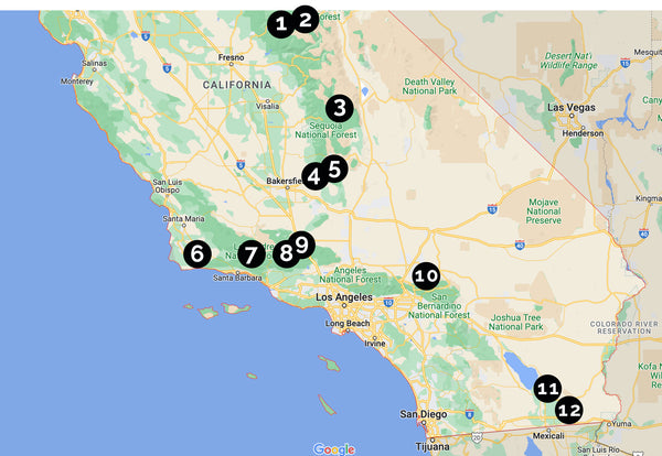 Roadtrip Map of Southern California Natural (free) Hot Springs