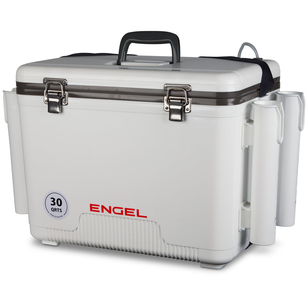 engel live bait cooler with rod holders