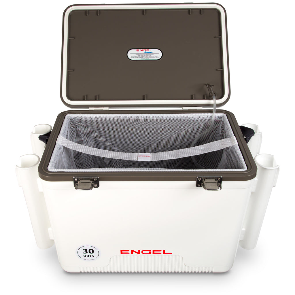 engel live bait cooler with rod holders