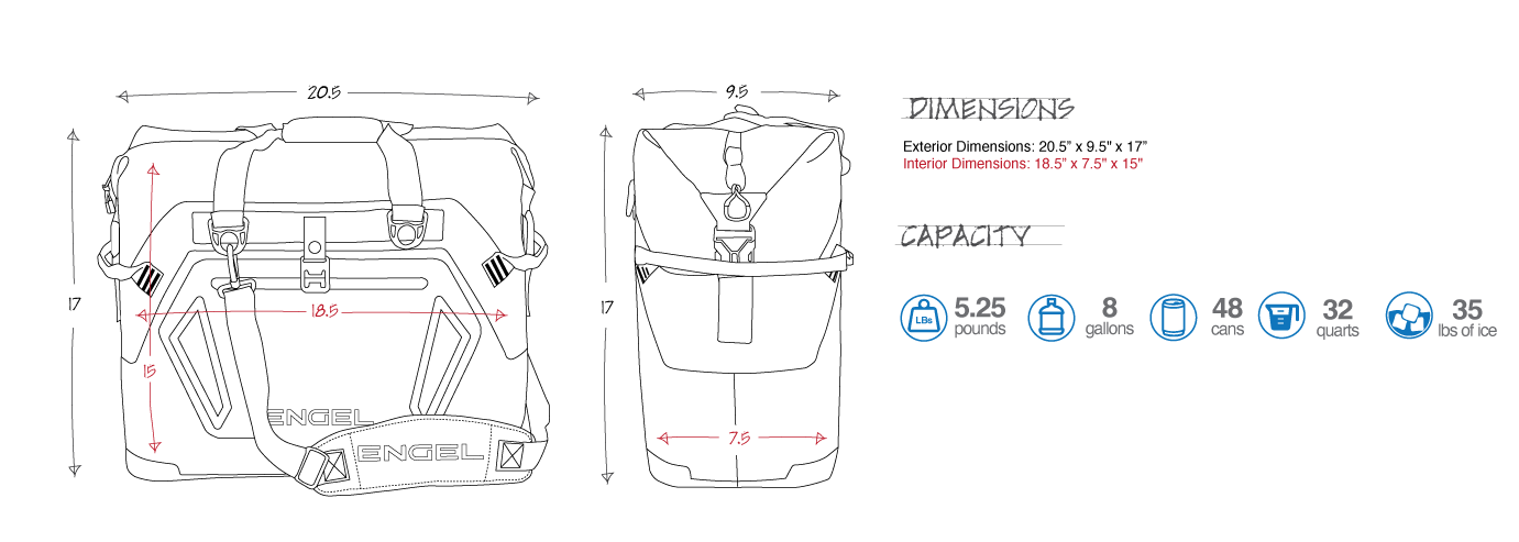 Engel HD30 Soft Cooler Specifications