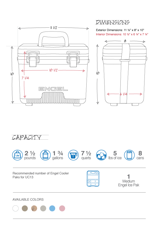 Engel Cooler Drybox Specifications