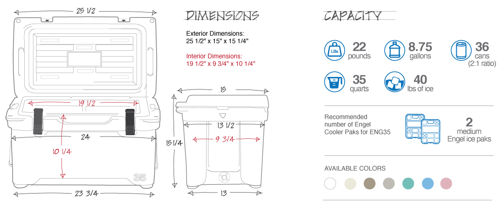 Engel 35 Cooler Specifications