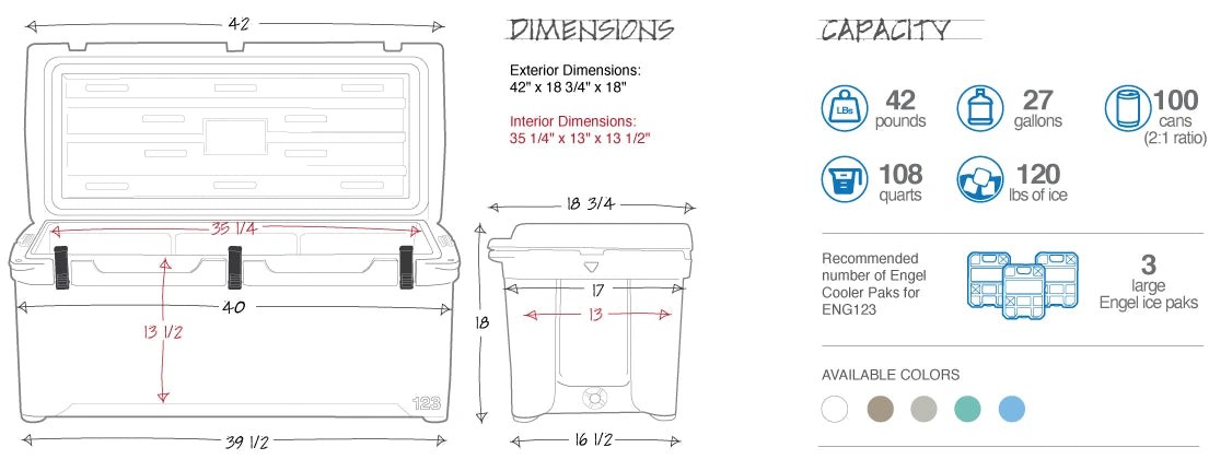 Engel 123 Cooler Specifications