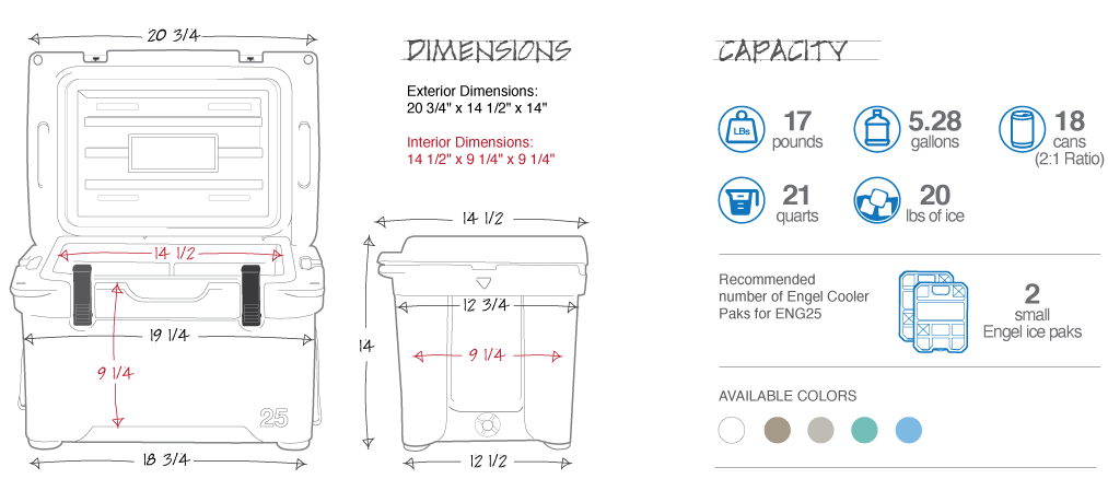 Engel 25 Cooler Specifications