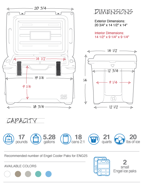 Engel 25 Cooler Specifications