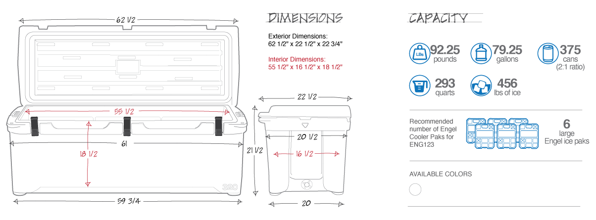 Engel 320 Cooler Specifications