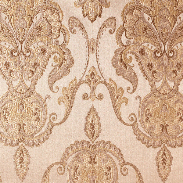 PALERMO Gold Brown Gold Floral Damask Brocade Jacquard Fabric