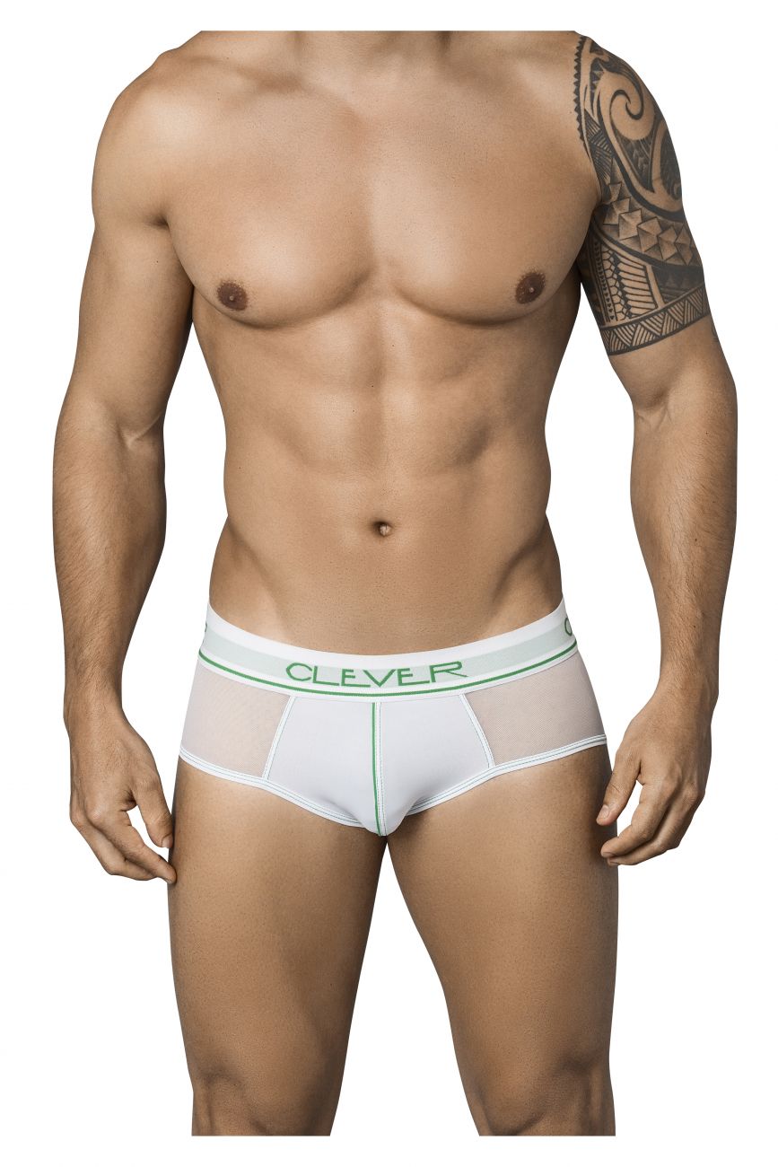 Clever 5340 Matches Piping Briefs Color White - Pikante Underwear