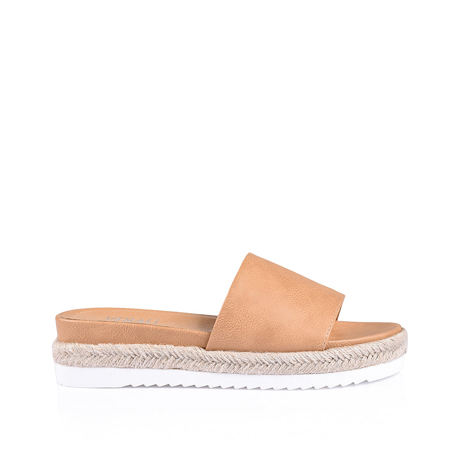 Declan Footbed Slides - Caramel Softee - Verali Shoes product image