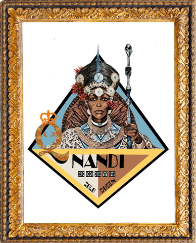 Zulu Queen Nandi Art Collaboration in Gold Frame
