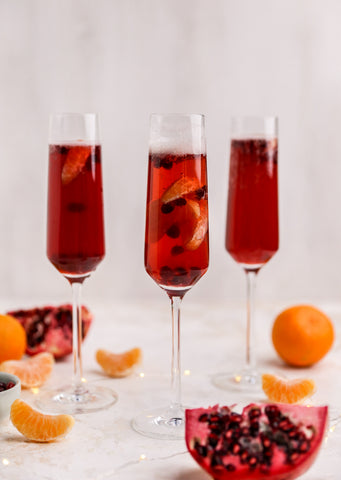 Pomegranate Clementine Champagne Spritzer - Yes To Yolks