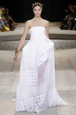 Givenchy White Wedding Dress on Crown wearing model