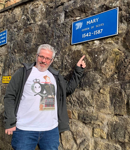 Kevin Cardle @ Fotheringhay Castle in Dead Queens Mary Queen of Scots T-Shirt