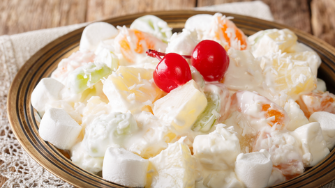 ambrosia fruit salad with sour cream