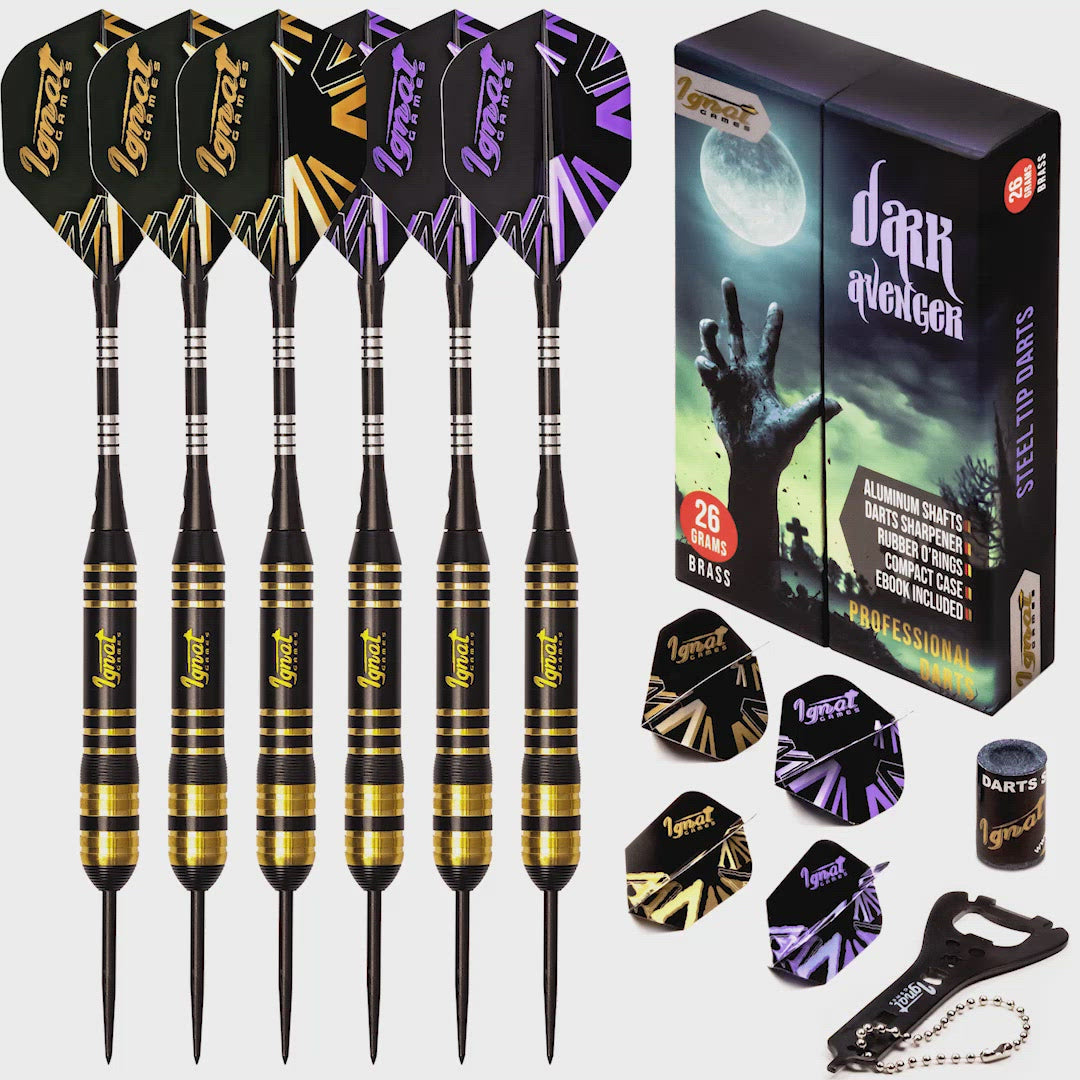 Wolftop 15 Pack Steel Tip Darts 18 Grams, Premium Darts Metal Tip Set with  Aluminum Shafts, Standard Flights, Rubber O'Rings and Extra Dart Sharpener