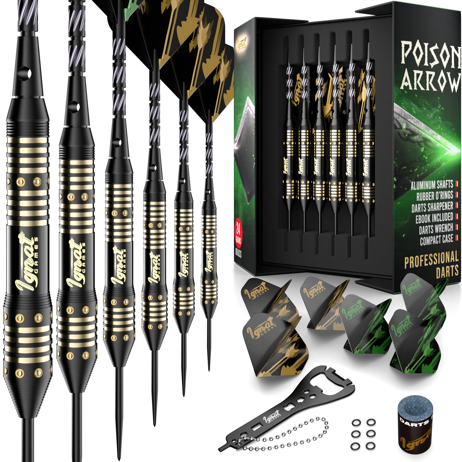 IgnatGames Dart Board Professional Set - Competition Size Kenyan Sisal Dart  Board for Adults with 6 Professional Steel Darts - Staple-Free Ultra-Thin