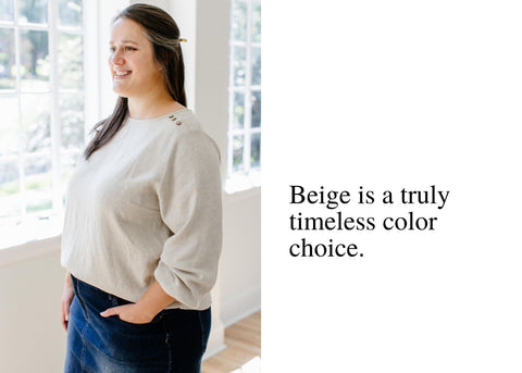 Beige is a timeless color choice for fashionable dressing