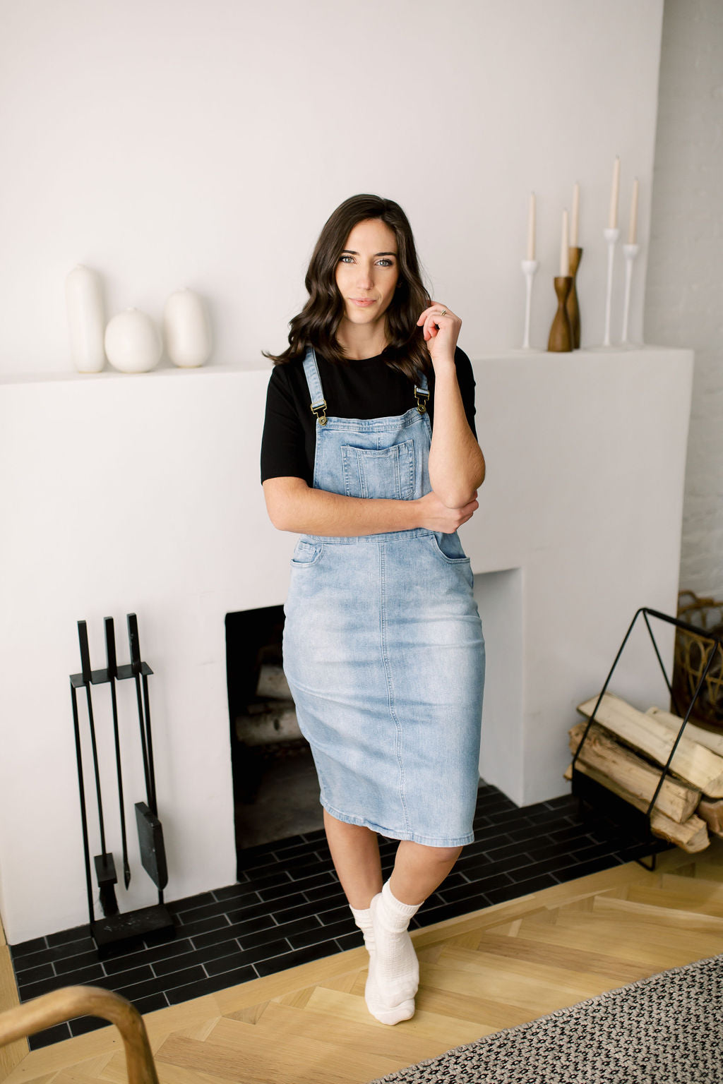 long light denim skirt