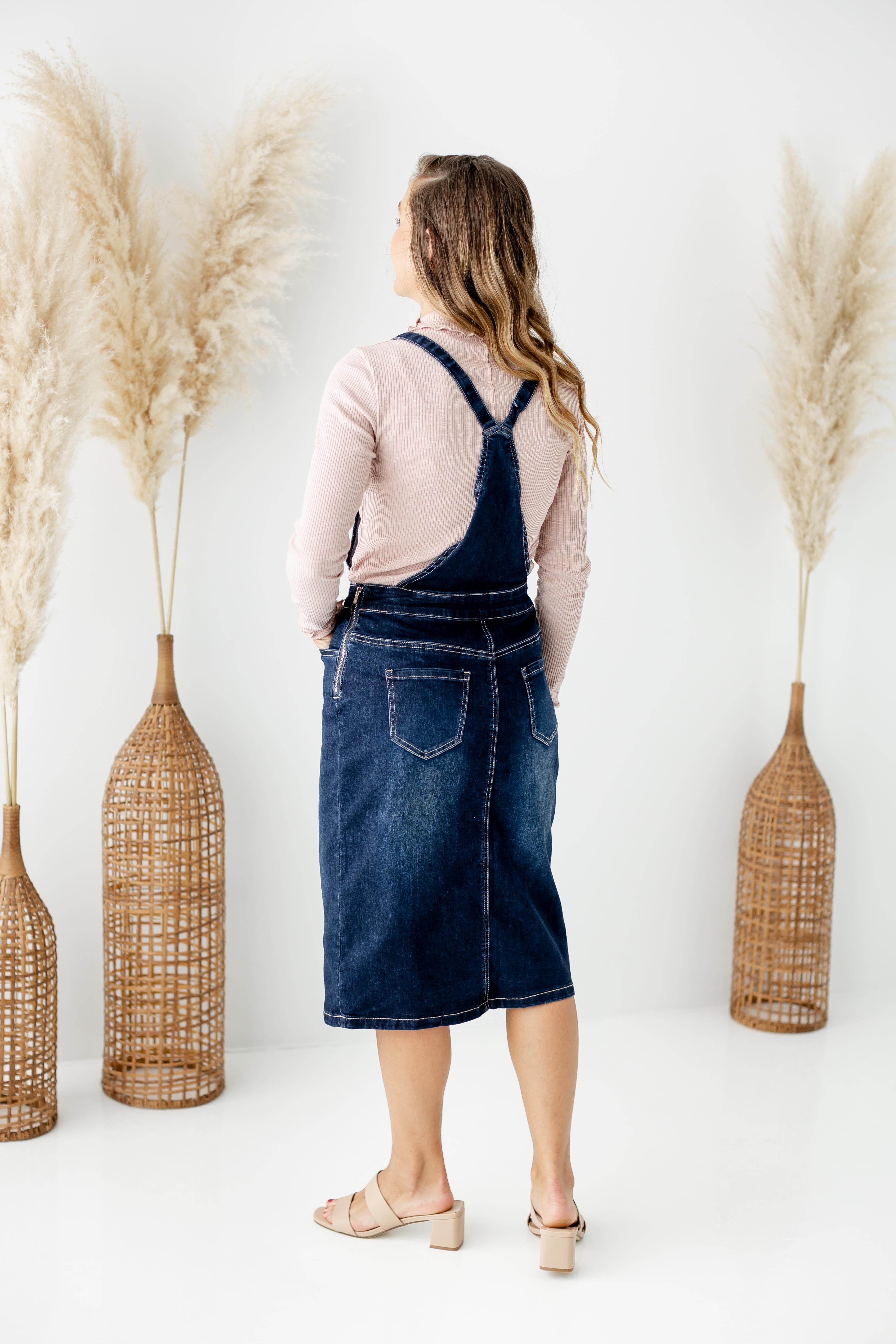 'Emerson' Light Denim Skirt Overalls – The Main Street Exchange