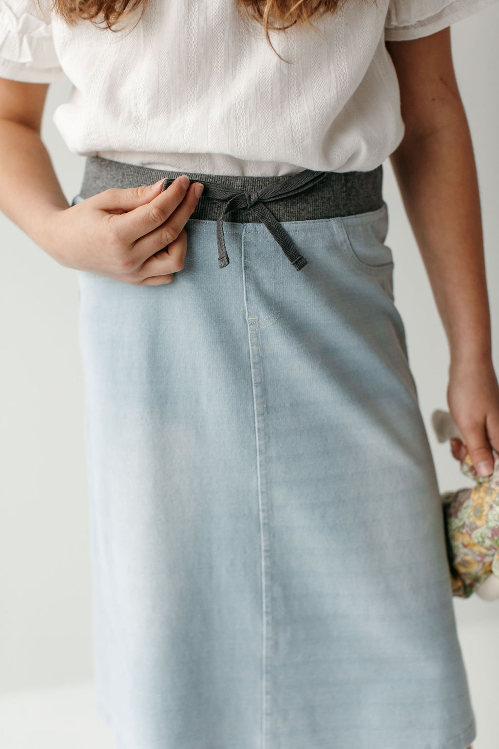 Brooke' A-Line Denim Midi Skirt – The Main Street Exchange