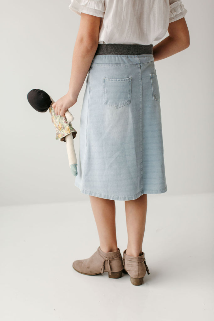 Brooke' A-Line Denim Midi Skirt – The Main Street Exchange