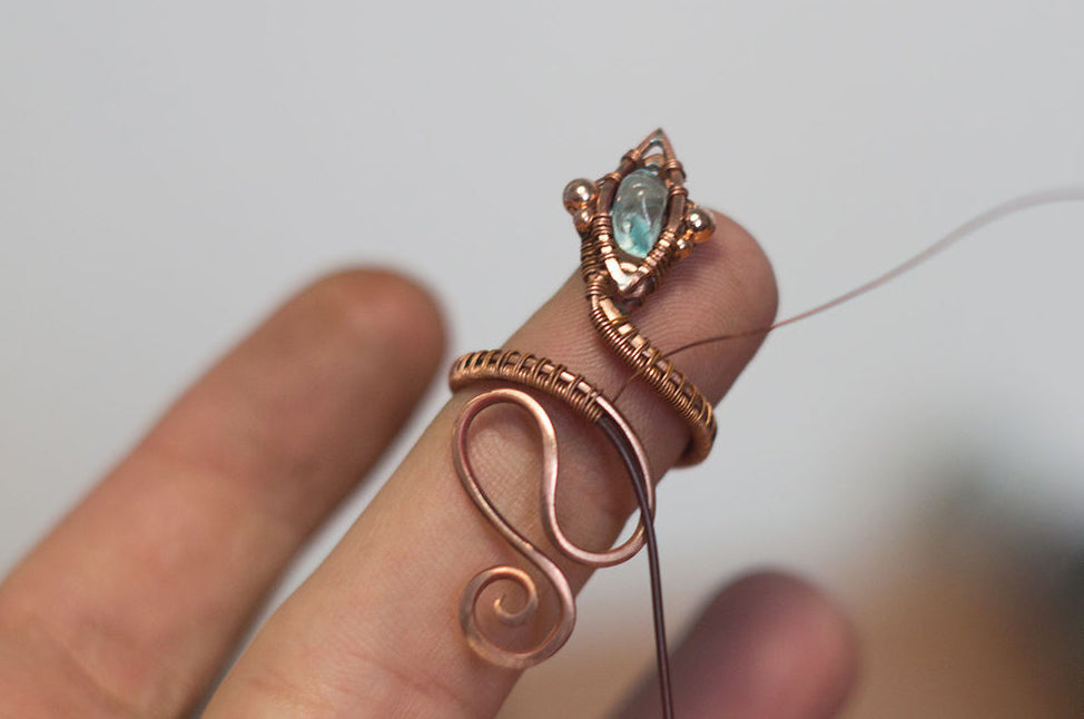DIY Copper Snake Ring. Free wire wrapping tutorial pic 27