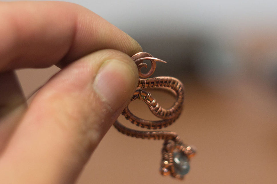 DIY Copper Snake Ring. Free wire wrapping tutorial pic 29