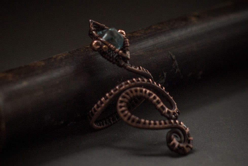 DIY Copper Snake Ring. Free wire wrapping tutorial pic 33