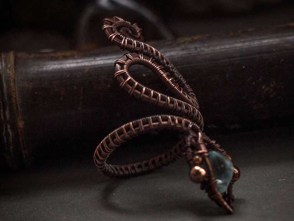 DIY Copper Snake Ring. Free wire wrapping tutorial pic 32