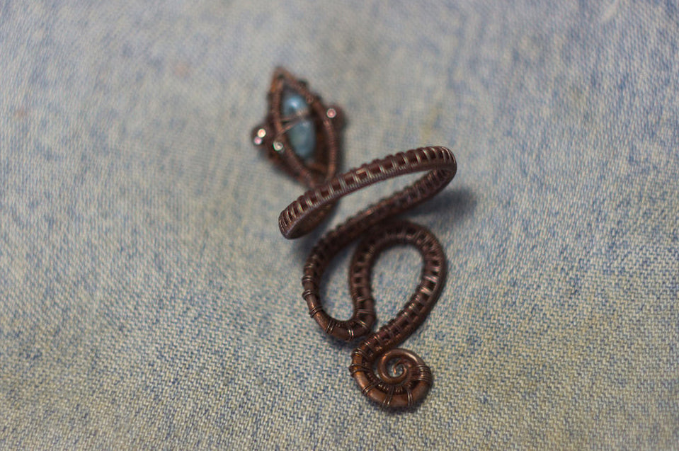 DIY Copper Snake Ring. Free wire wrapping tutorial pic 31