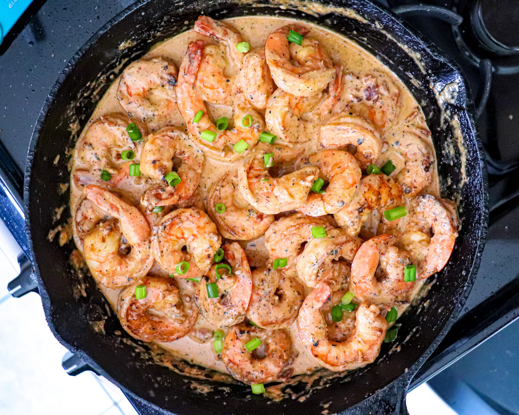 Creamy Shrimp with Yellow Grits and Bacon by Station 1923