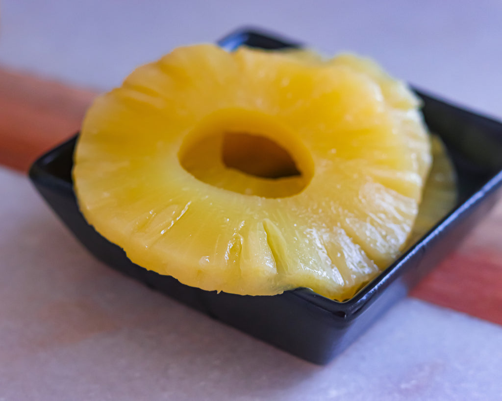 Closeup on pineapple slices - pineapple juice to tenderize meat naturally