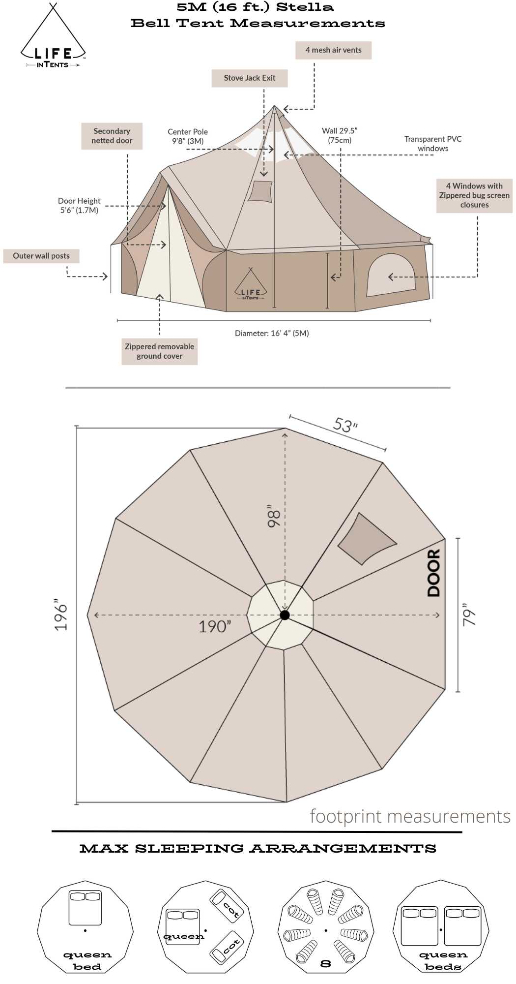 stargazer tent size specs