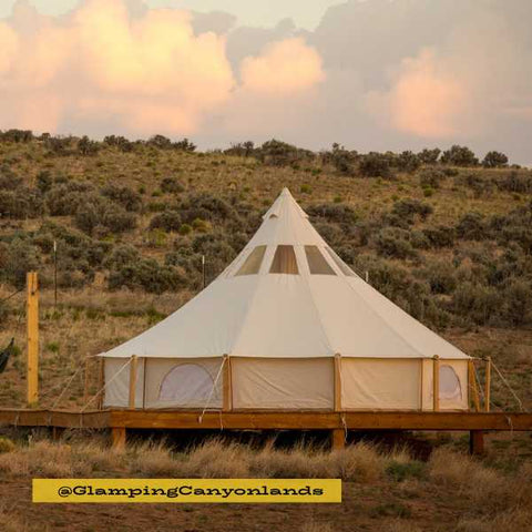 camping tent on a platform