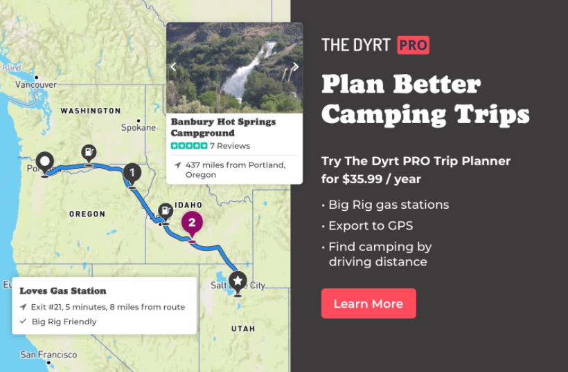Aplicación de planificación de viajes de camping