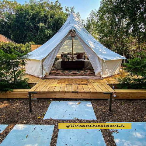 diy tent deck in california