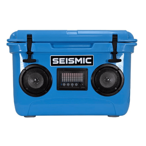 Seismic cooler with bluetooth speakers