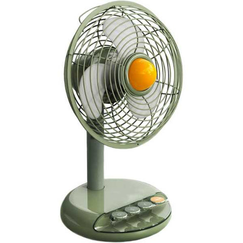 retro camping fan on white background