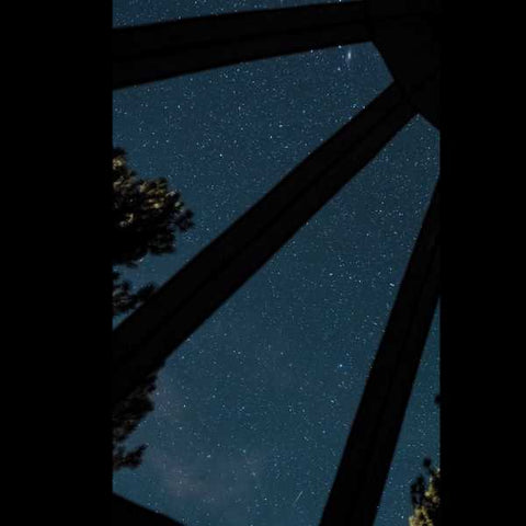 stargazing tent view through ceiling