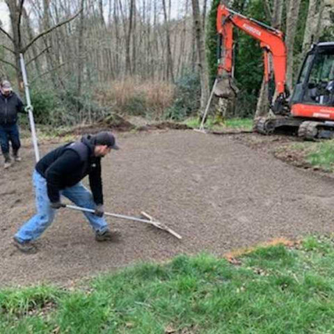 préparation du site de tente