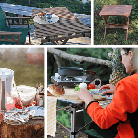 camping tables and kitchen camp tables