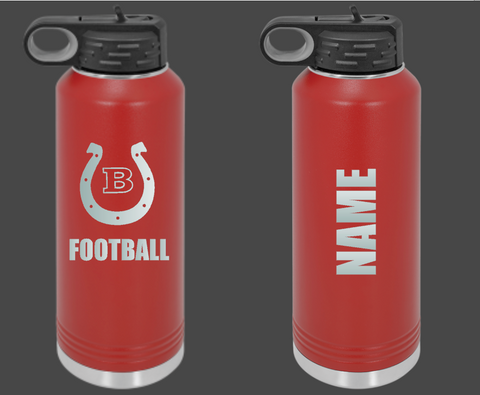 Football Helmet Watter Bottle, Personalized Sports Bottle with Straw, –  Stamp Out